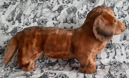 Vintage dachshund plush dog - dachshund,